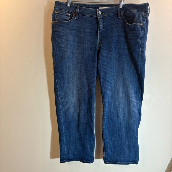 LEVI’S Sz 20W Jeans Boyfriend Copain Mid Wash Wiskering Denim Stretch - Picture 2 of 10